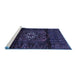 Sideview of Machine Washable Persian Blue Traditional Rug, wshtr3098blu