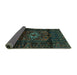 Sideview of Persian Turquoise Traditional Rug, tr3098turq