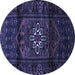 Round Persian Blue Traditional Rug, tr3098blu