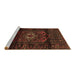 Sideview of Machine Washable Persian Brown Traditional Rug, wshtr3098brn