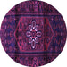 Round Machine Washable Persian Purple Traditional Area Rugs, wshtr3098pur