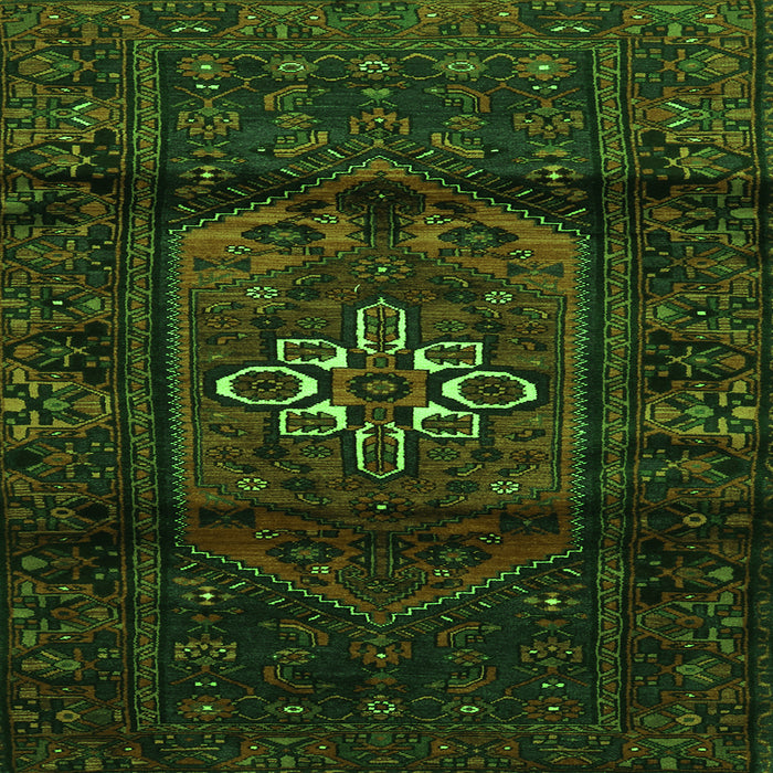Serging Thickness of Persian Green Traditional Rug, tr3098grn