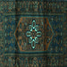 Square Persian Turquoise Traditional Rug, tr3098turq