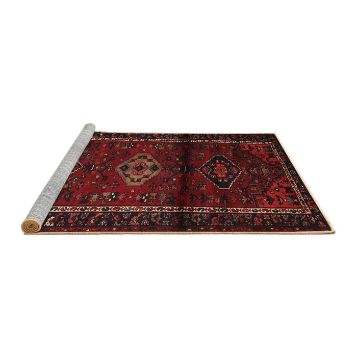 Sideview of Machine Washable Traditional Bakers Brown Rug, wshtr3099