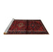 Sideview of Machine Washable Traditional Bakers Brown Rug, wshtr3099