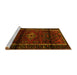 Sideview of Machine Washable Persian Yellow Traditional Rug, wshtr3099yw