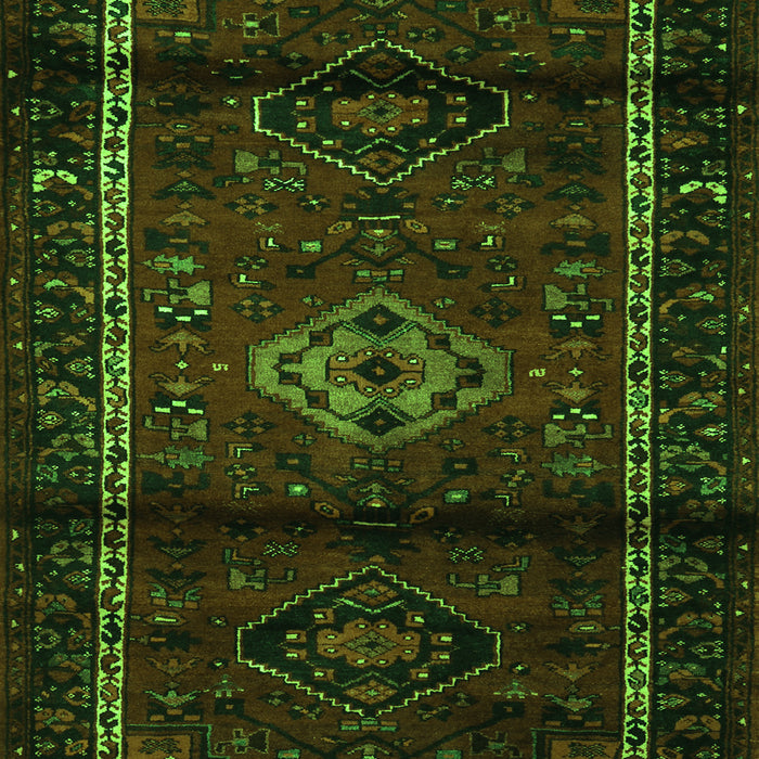 Serging Thickness of Machine Washable Persian Green Traditional Area Rugs, wshtr3099grn