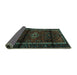 Sideview of Persian Turquoise Traditional Rug, tr3099turq