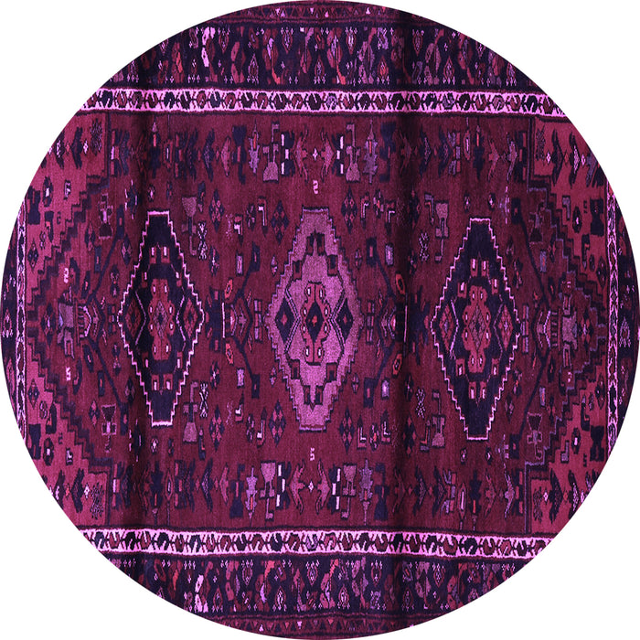 Round Persian Purple Traditional Rug, tr3099pur