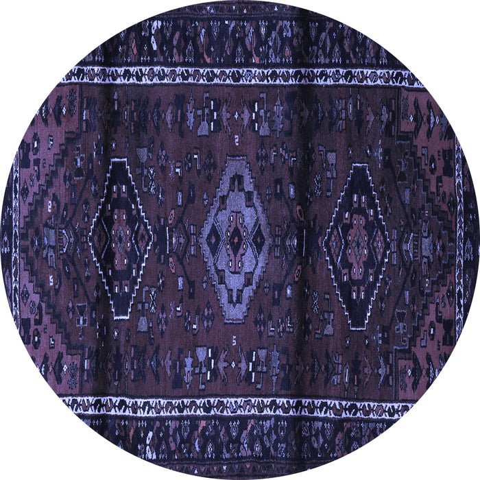 Round Persian Blue Traditional Rug, tr3099blu