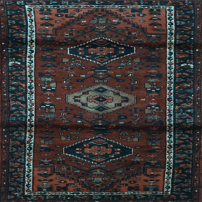 Square Machine Washable Persian Light Blue Traditional Rug, wshtr3099lblu