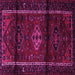 Square Machine Washable Persian Pink Traditional Rug, wshtr3099pnk