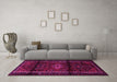 Machine Washable Persian Pink Traditional Rug in a Living Room, wshtr3099pnk