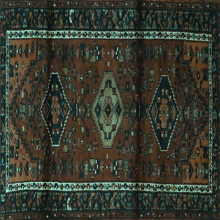Square Machine Washable Persian Turquoise Traditional Area Rugs, wshtr3099turq