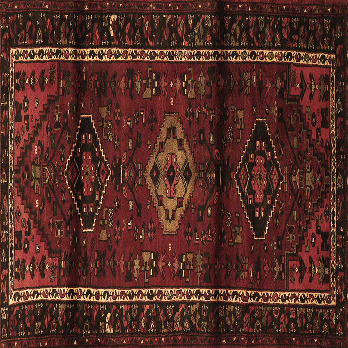 Square Machine Washable Persian Brown Traditional Rug, wshtr3099brn