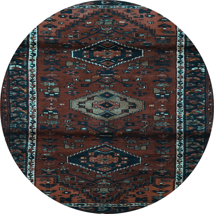 Round Persian Light Blue Traditional Rug, tr3099lblu