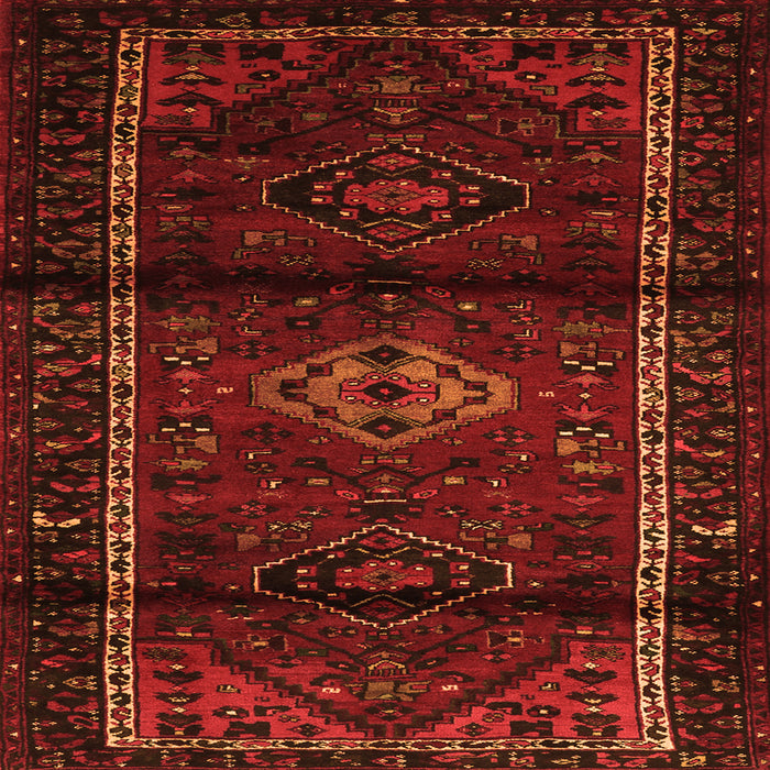 Round Machine Washable Persian Orange Traditional Area Rugs, wshtr3099org