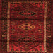 Round Machine Washable Persian Orange Traditional Area Rugs, wshtr3099org