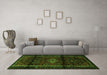 Machine Washable Persian Green Traditional Area Rugs in a Living Room,, wshtr3099grn