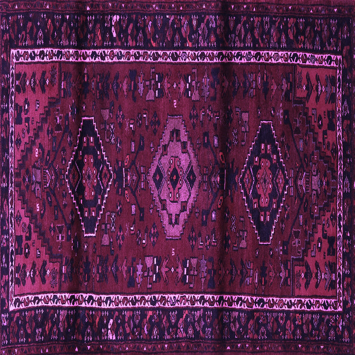 Square Machine Washable Persian Purple Traditional Area Rugs, wshtr3099pur