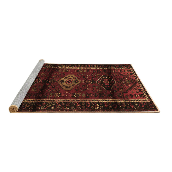 Sideview of Machine Washable Persian Brown Traditional Rug, wshtr3099brn