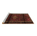 Sideview of Machine Washable Persian Brown Traditional Rug, wshtr3099brn