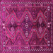 Square Machine Washable Persian Pink Traditional Rug, wshtr309pnk