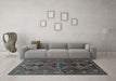 Machine Washable Persian Light Blue Traditional Rug in a Living Room, wshtr309lblu