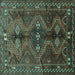 Square Persian Turquoise Traditional Rug, tr309turq