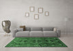 Machine Washable Persian Emerald Green Traditional Area Rugs in a Living Room,, wshtr309emgrn