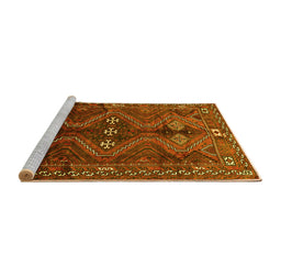 Sideview of Machine Washable Persian Yellow Traditional Rug, wshtr309yw