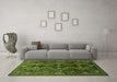 Machine Washable Persian Green Traditional Area Rugs in a Living Room,, wshtr309grn