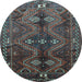 Round Persian Light Blue Traditional Rug, tr309lblu