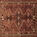 Square Machine Washable Persian Brown Traditional Rug, wshtr309brn