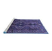 Sideview of Machine Washable Persian Blue Traditional Rug, wshtr309blu