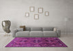 Machine Washable Persian Purple Traditional Area Rugs in a Living Room, wshtr309pur