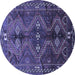 Round Persian Blue Traditional Rug, tr309blu