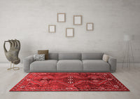 Machine Washable Persian Red Traditional Rug, wshtr309red