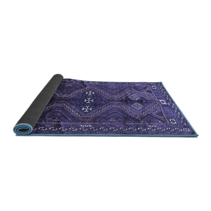 Sideview of Persian Blue Traditional Rug, tr309blu