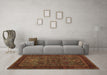 Machine Washable Persian Brown Traditional Rug in a Living Room,, wshtr30brn