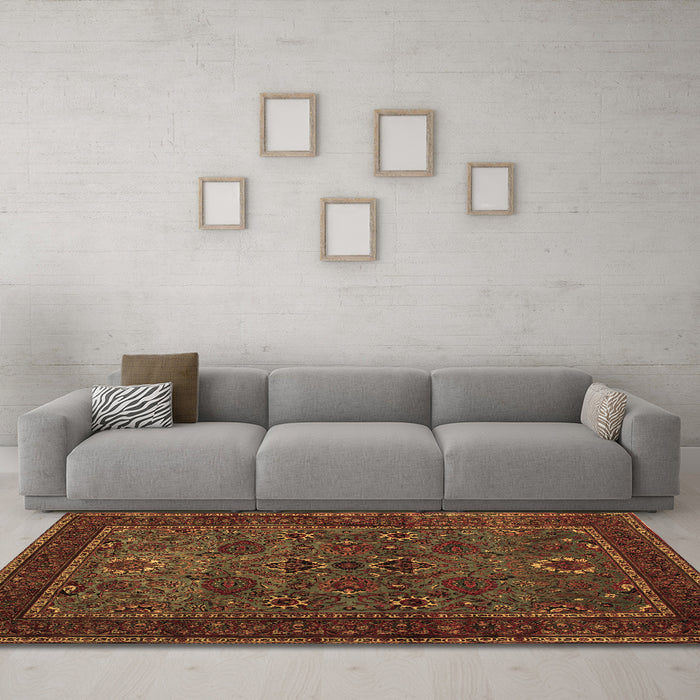 Machine Washable Persian Brown Traditional Rug in a Living Room,, wshtr30brn