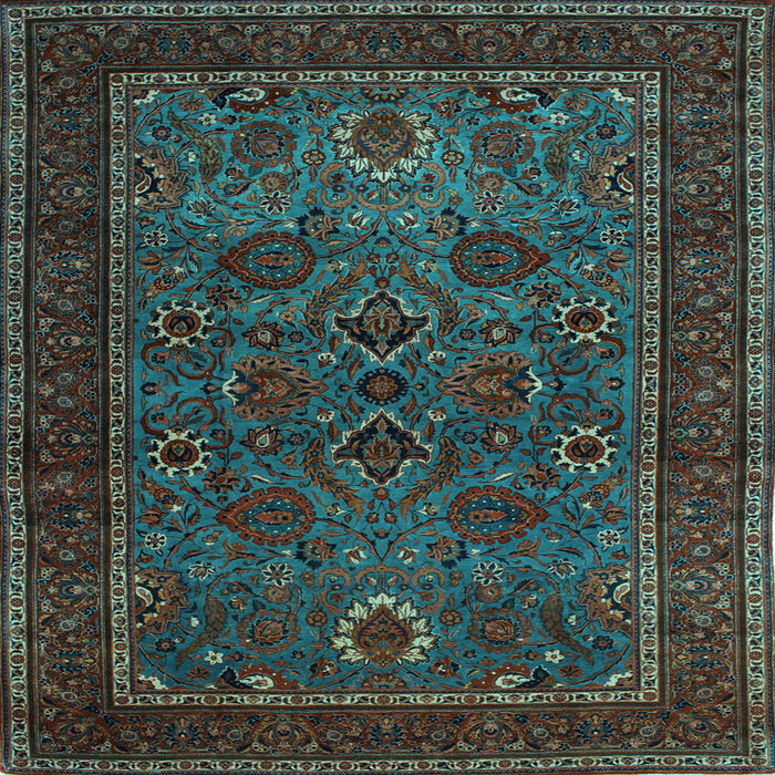 Square Machine Washable Persian Light Blue Traditional Rug, wshtr30lblu