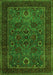 Serging Thickness of Machine Washable Persian Green Traditional Area Rugs, wshtr30grn