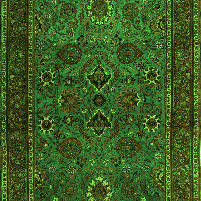 Serging Thickness of Machine Washable Persian Green Traditional Area Rugs, wshtr30grn
