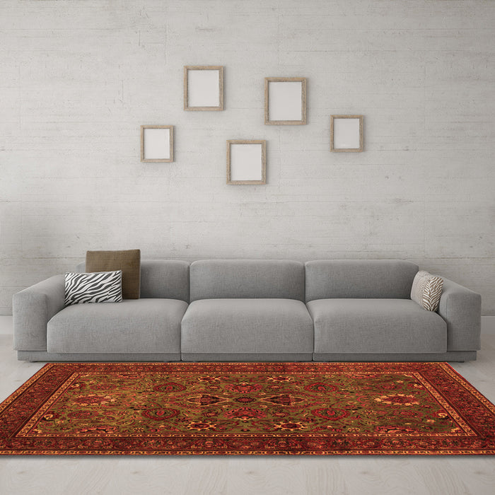 Machine Washable Persian Orange Traditional Area Rugs in a Living Room, wshtr30org