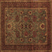 Square Machine Washable Persian Brown Traditional Rug, wshtr30brn