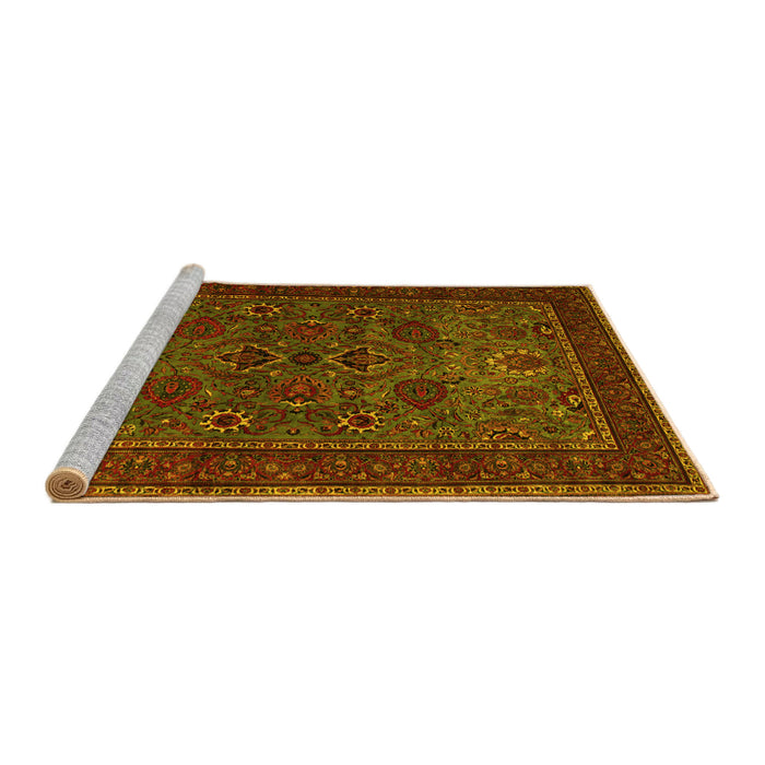 Sideview of Machine Washable Persian Yellow Traditional Rug, wshtr30yw