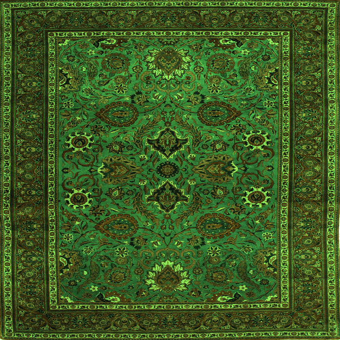 Serging Thickness of Persian Green Traditional Rug, tr30grn