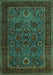 Machine Washable Persian Turquoise Traditional Area Rugs, wshtr30turq