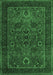 Machine Washable Persian Emerald Green Traditional Area Rugs, wshtr30emgrn